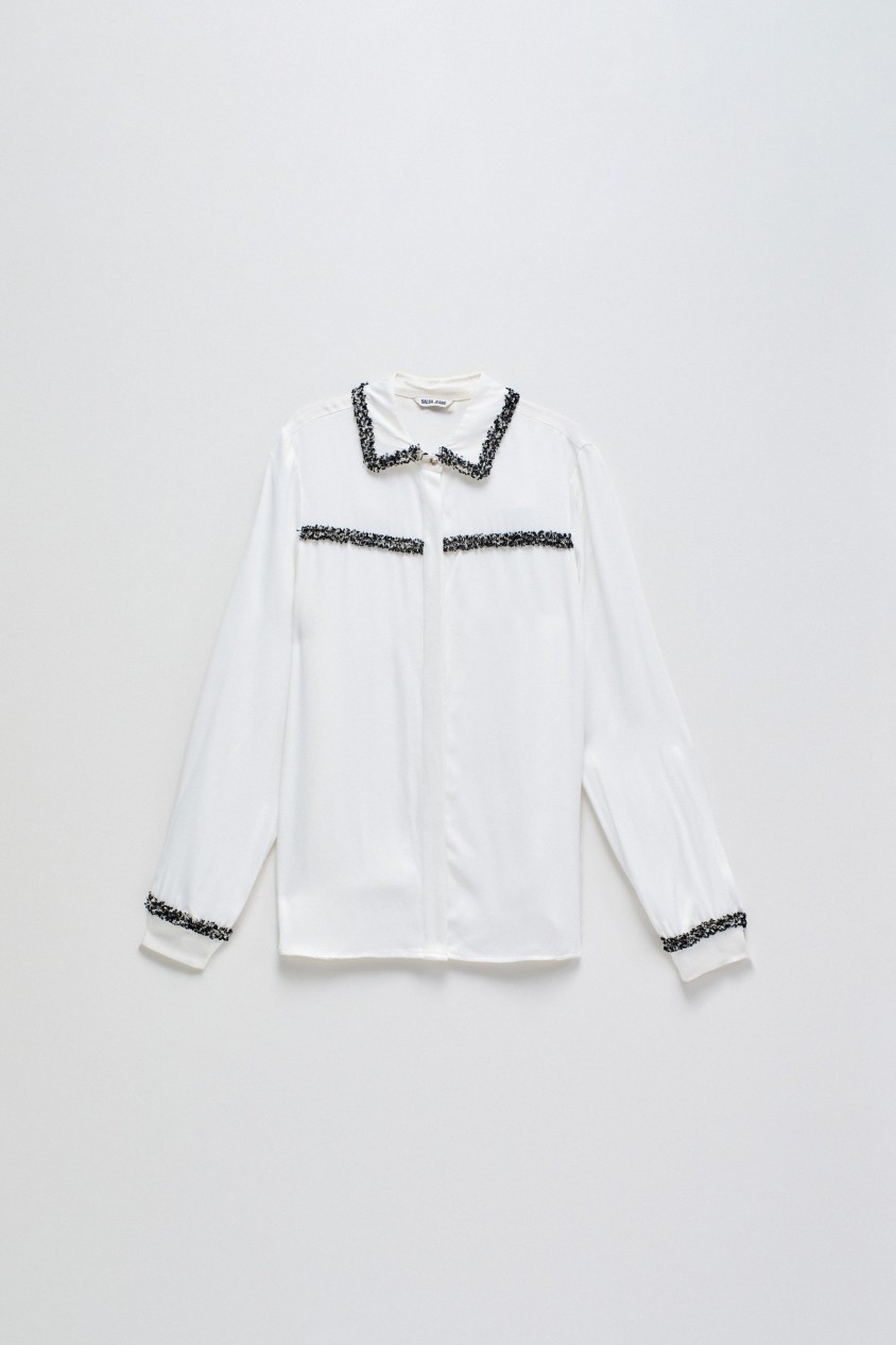 CAMISA CON DETALLES DE TWEED