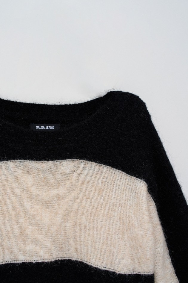 CAMISOLA DE MALHA ÀS RISCAS