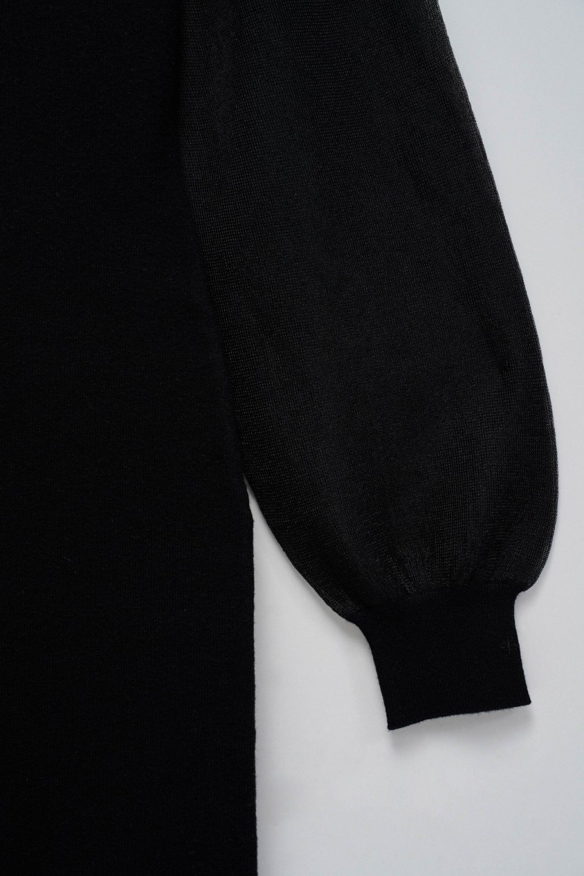 TIGHT KNIT DRESS WITH TRANSPARENCIES