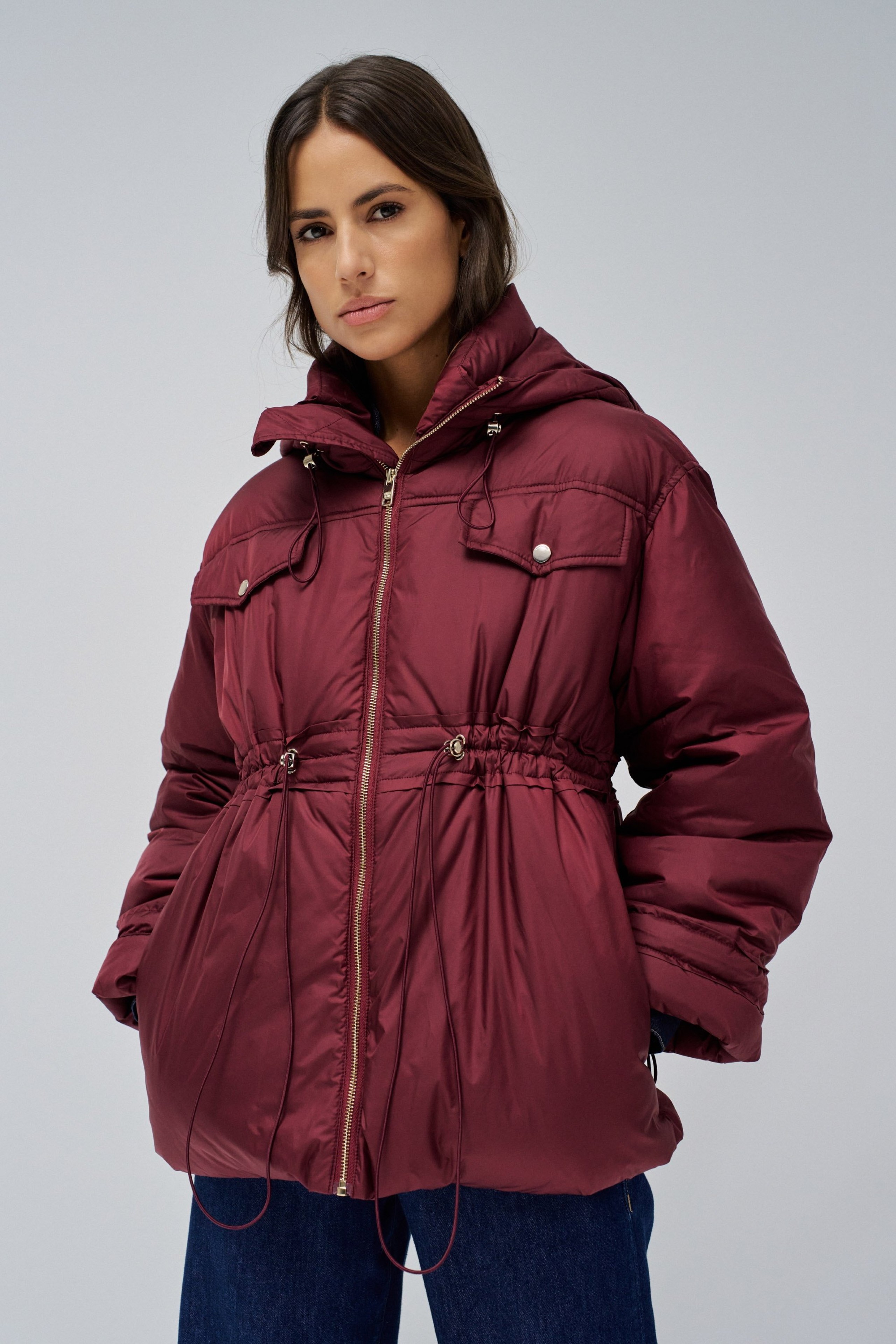 Trench Coat Red Quilted Jacket Womens Women's RQT Red Quilted