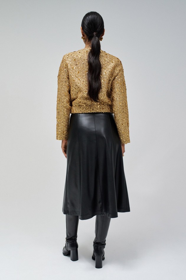 GOLDFARBENE BOMBERJACKE MIT PAILLETTEN