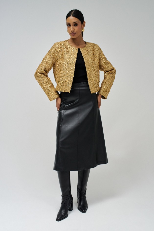 GOLDFARBENE BOMBERJACKE MIT PAILLETTEN