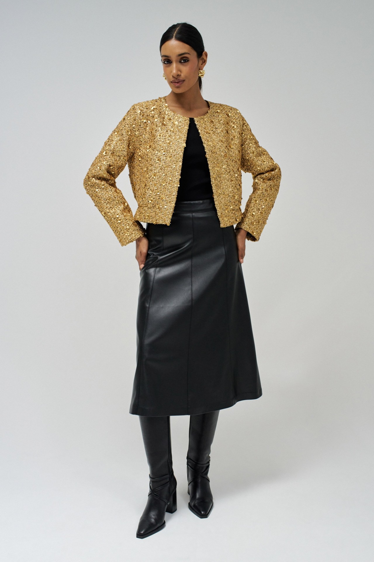 BLOUSON AVIATEUR DOR AVEC PAILLETTES