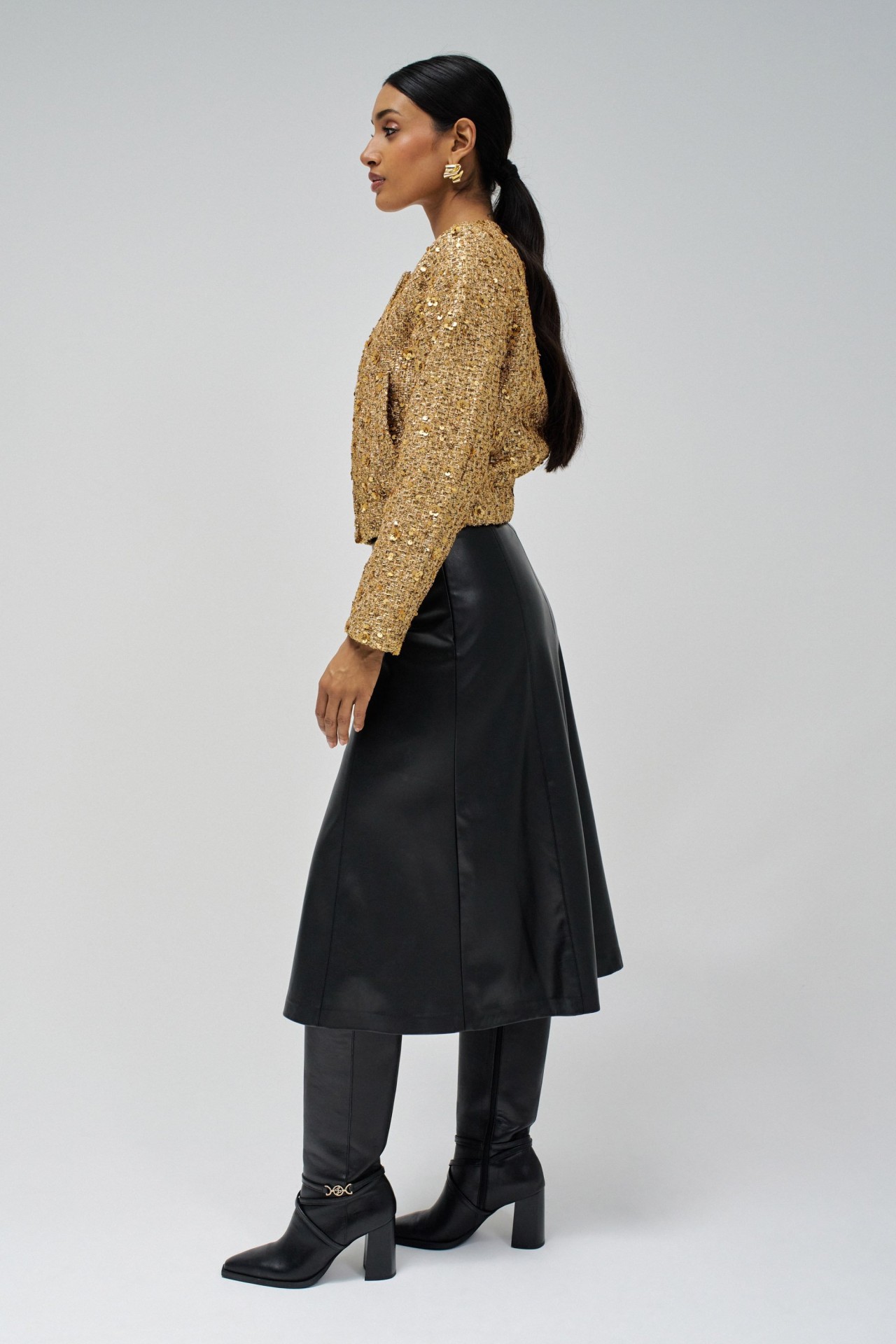 BLOUSON AVIATEUR DOR AVEC PAILLETTES