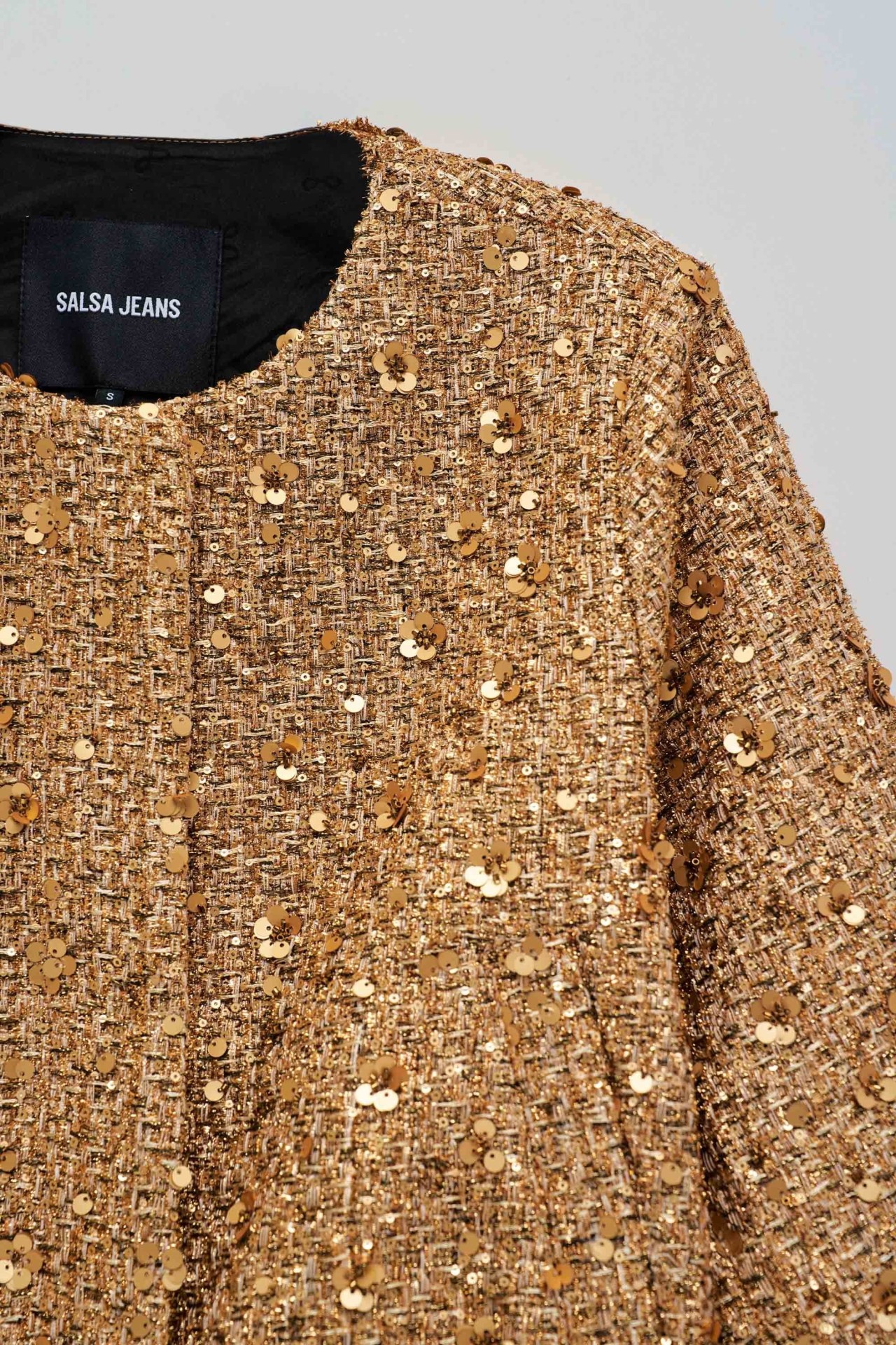 BLOUSON AVIATEUR DOR AVEC PAILLETTES