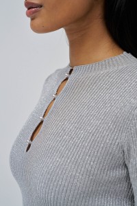 PULLOVER AUS GLNZENDEM STRICK