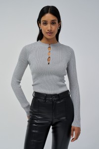 PULLOVER AUS GLNZENDEM STRICK