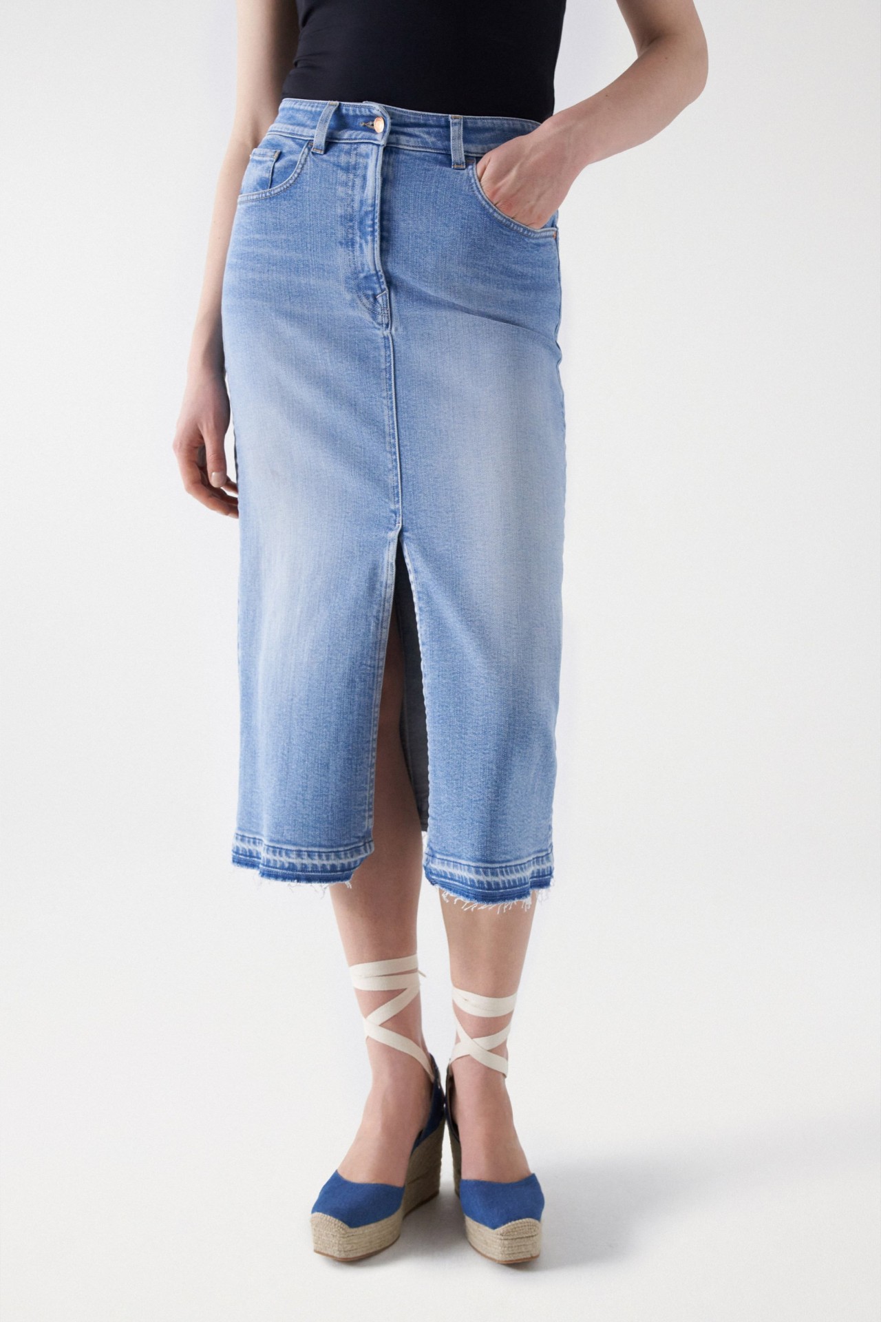 SAIA TRUE EM DENIM MIDI
