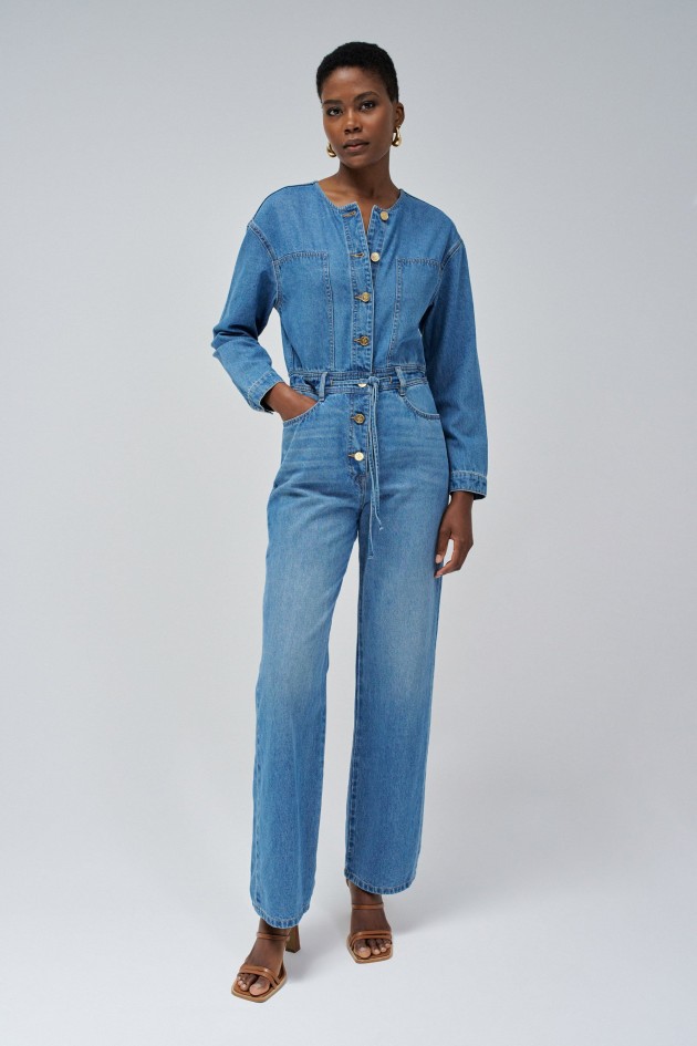 COMBINAISON EN JEAN AVEC BOUTONS
