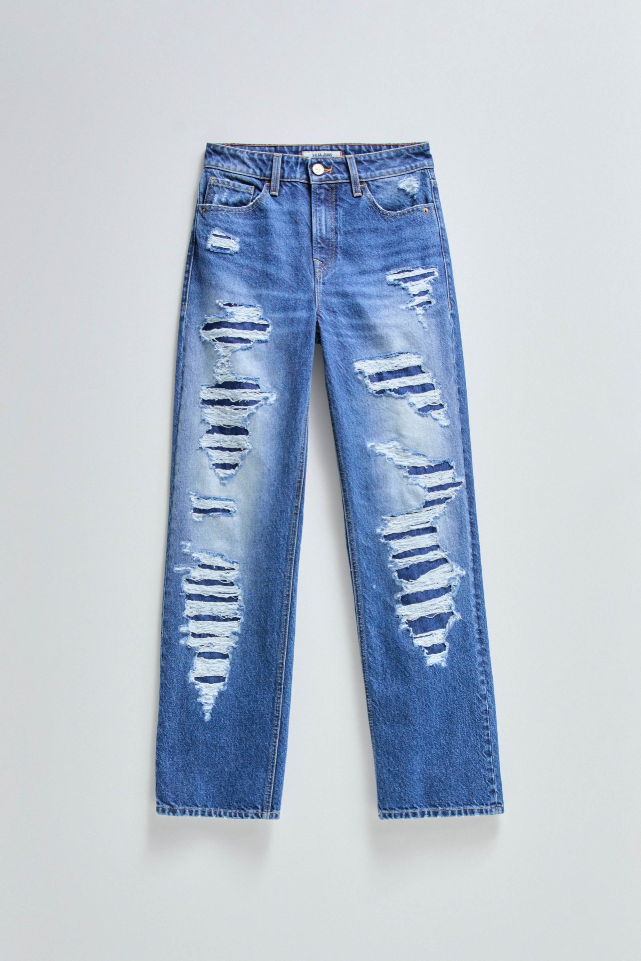 TRUE STRAIGHT WITH RIPS JEANS