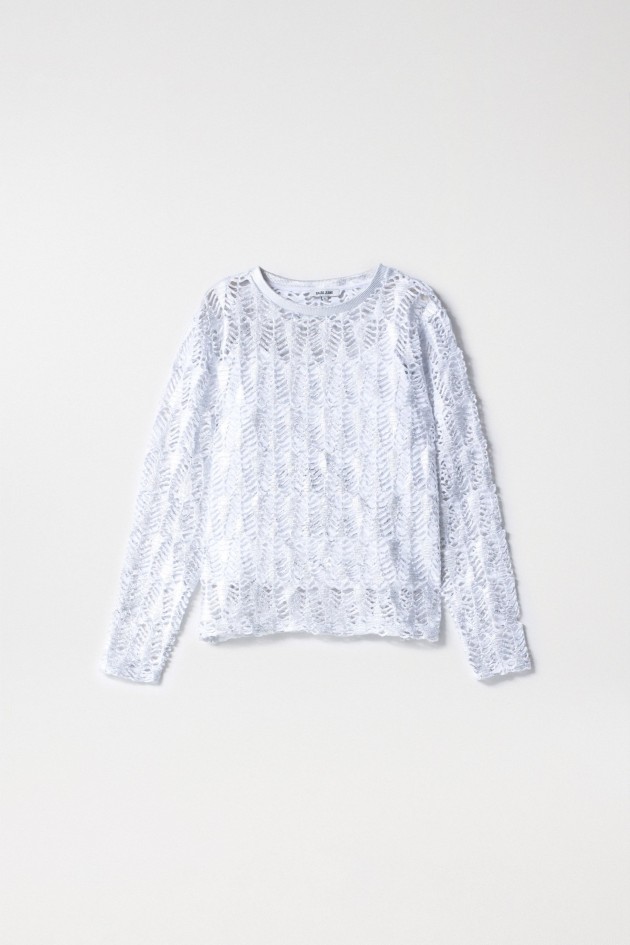 METALLIC CROCHET EFFECT JUMPER