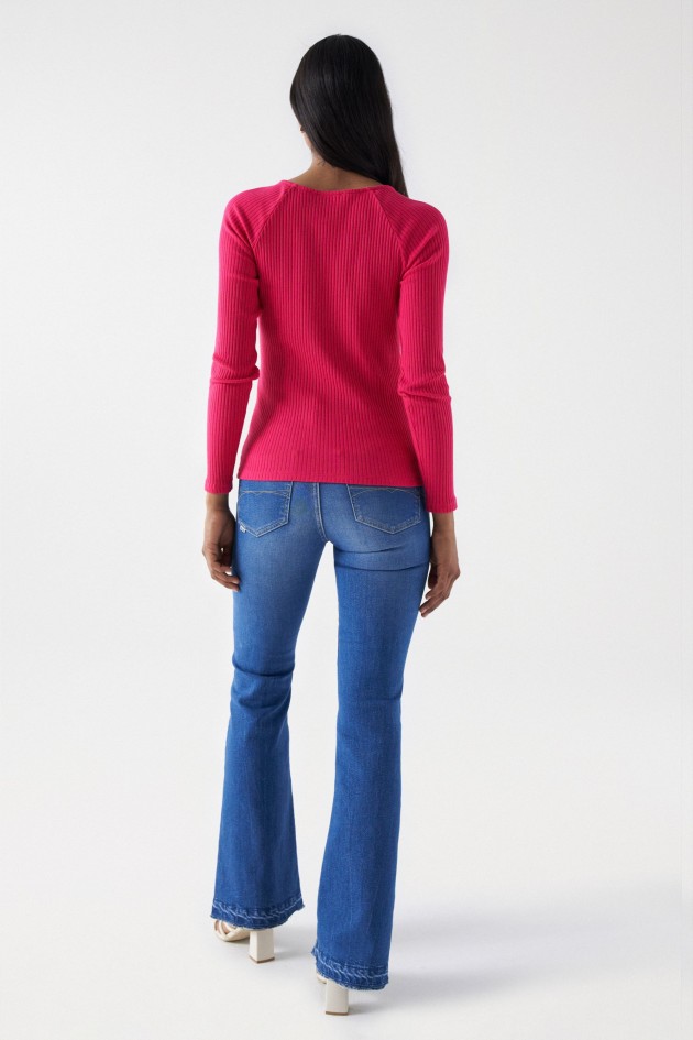 RIBBED JUMPER WITH APPLIQUÉS