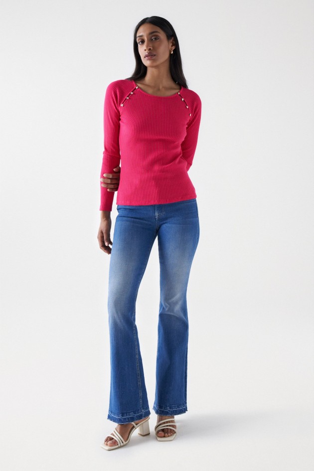 RIBBED JUMPER WITH APPLIQUÉS