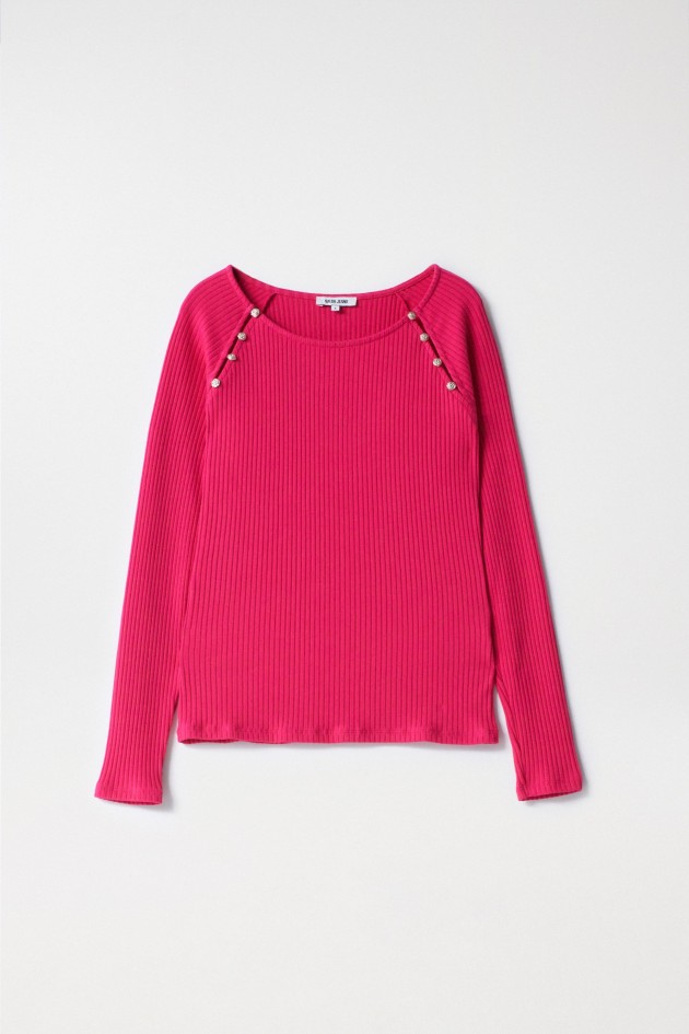 RIBBED JUMPER WITH APPLIQUÉS
