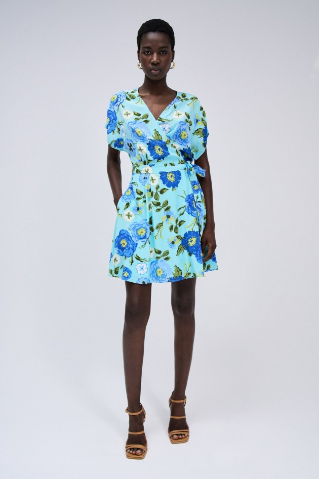 ROBE PORTEFEUILLE À IMPRIMÉ FLORAL