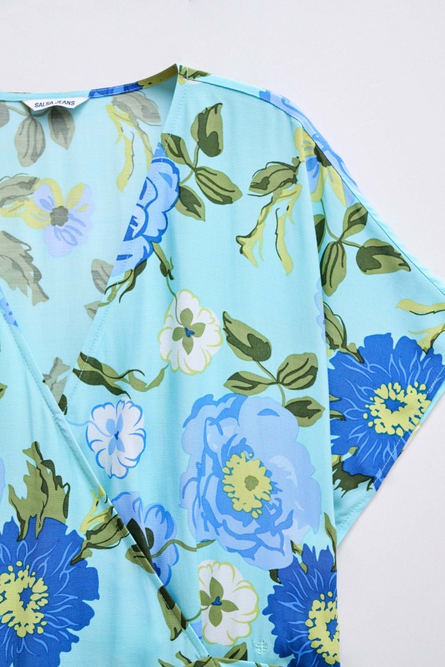 ROBE PORTEFEUILLE À IMPRIMÉ FLORAL