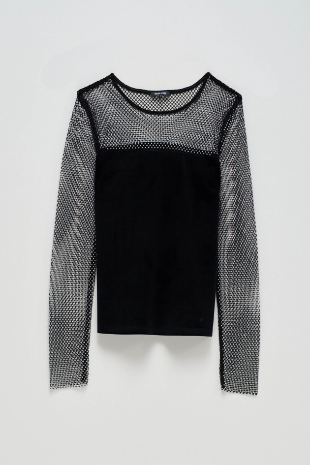 TULLE SWEATER WITH SHINE