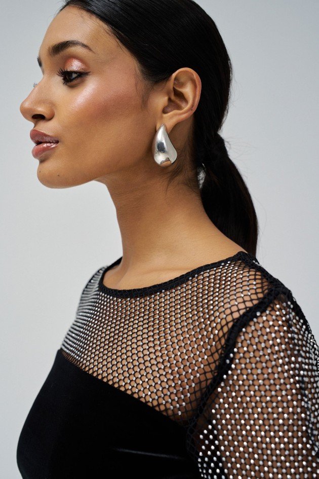 TULLE SWEATER WITH SHINE