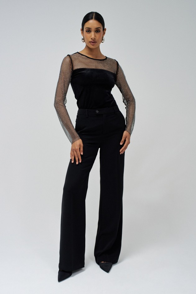 TULLE SWEATER WITH SHINE