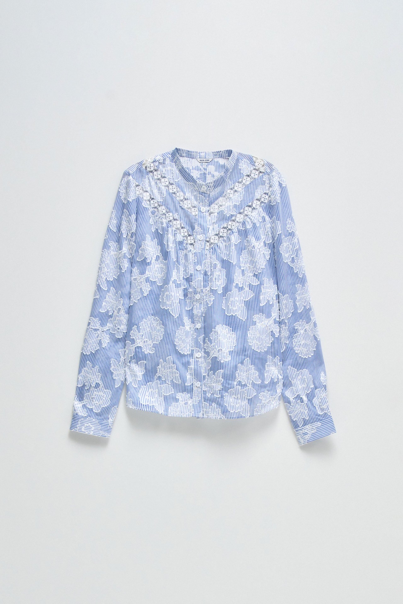 STRIPED SHIRT WITH EMBROIDERY