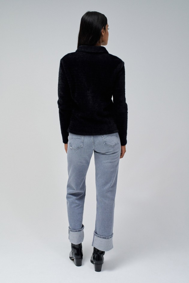 FLEECE POLO-STYLE JUMPER