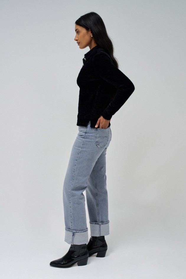 FLEECE POLO-STYLE JUMPER