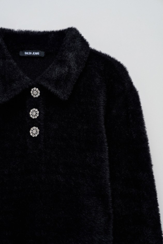 FLEECE POLO-STYLE JUMPER