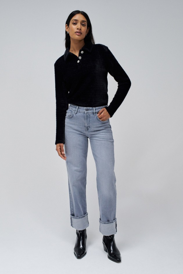 FLEECE POLO-STYLE JUMPER