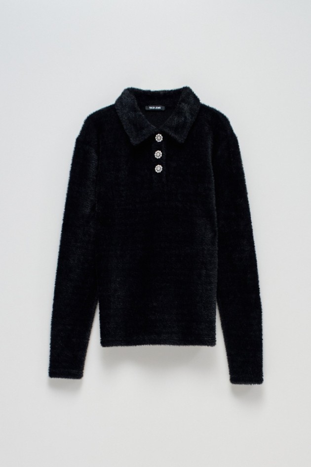 FLEECE POLO-STYLE JUMPER