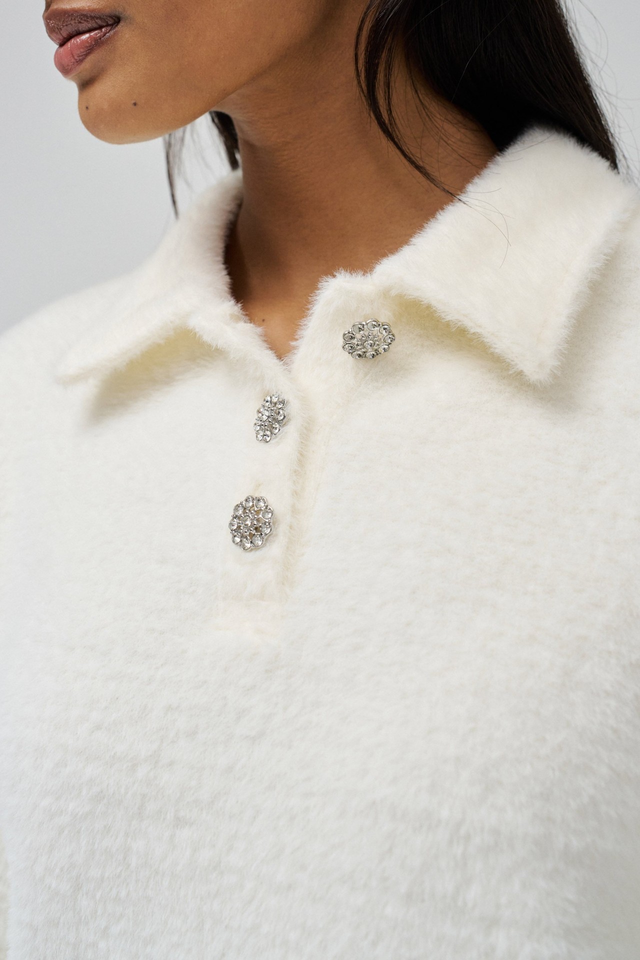 FLEECE POLO-STYLE JUMPER