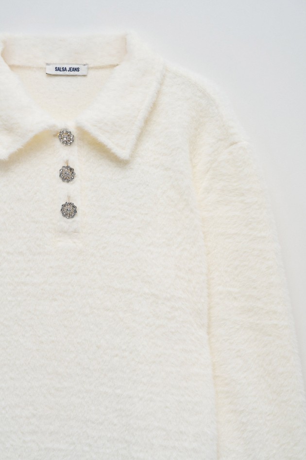 FLEECE POLO-STYLE JUMPER