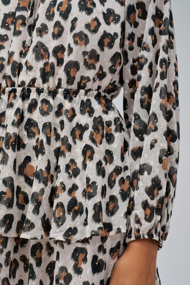 ROBE ANIMAL PRINT AVEC VOLANTS