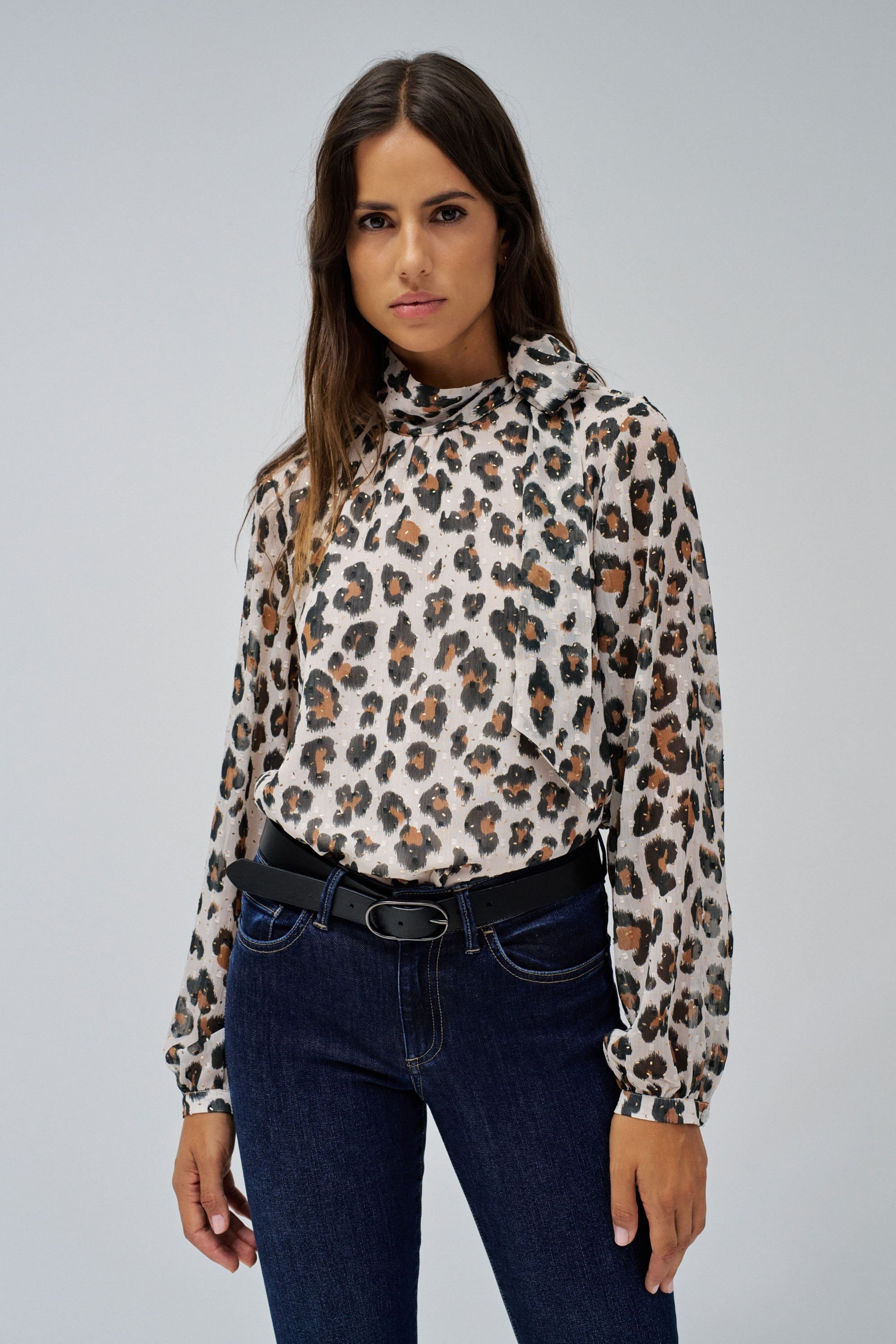 Leopard Camisa Leopardo Zara Animal Print Blusa Estampada Cinturon