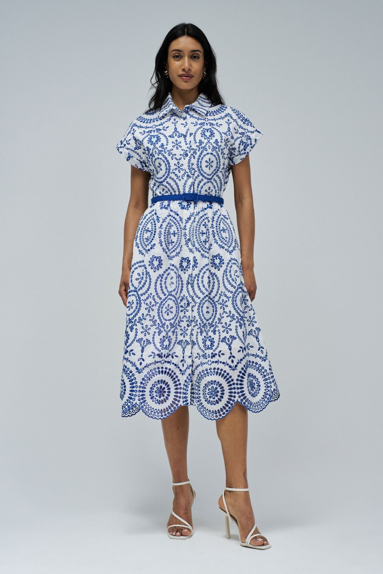 SHIRT DRESS IN ENGLISH EMBROIDERY