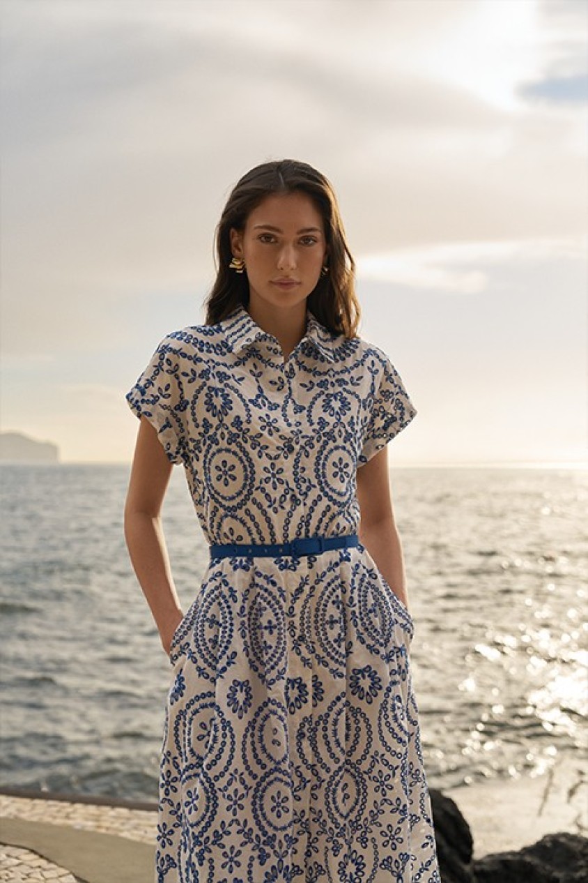 SHIRT DRESS IN ENGLISH EMBROIDERY