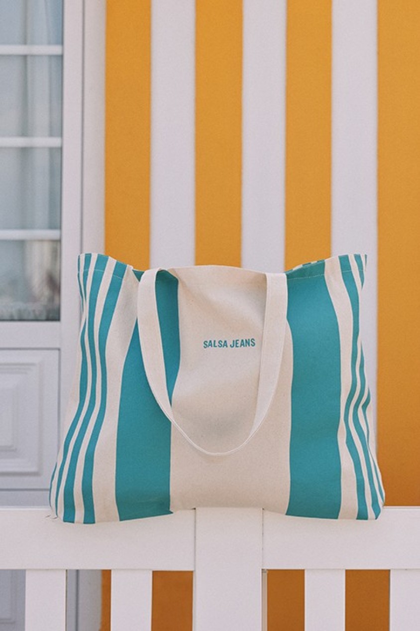 STRIPED BEACH BAG