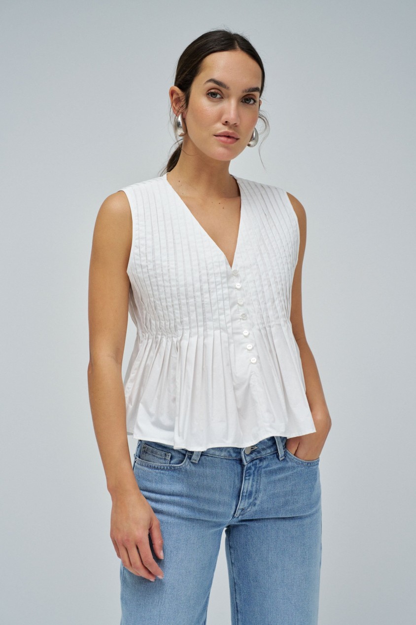 PLEATED BLOUSE