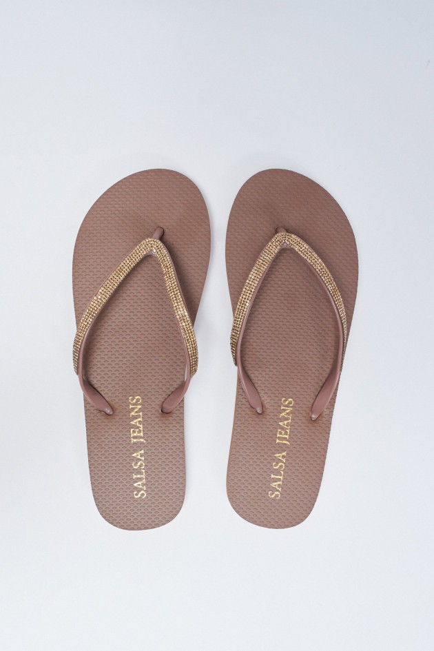 SLIPPERS WITH GOLD APPLIQUS
