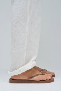 SLIPPERS WITH GOLD APPLIQUS