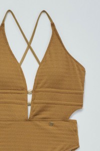 TEXTURED MESH SWIMSUIT