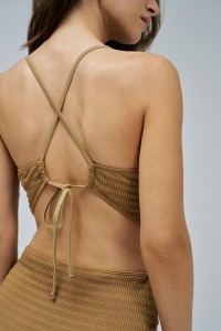 TEXTURED MESH SWIMSUIT