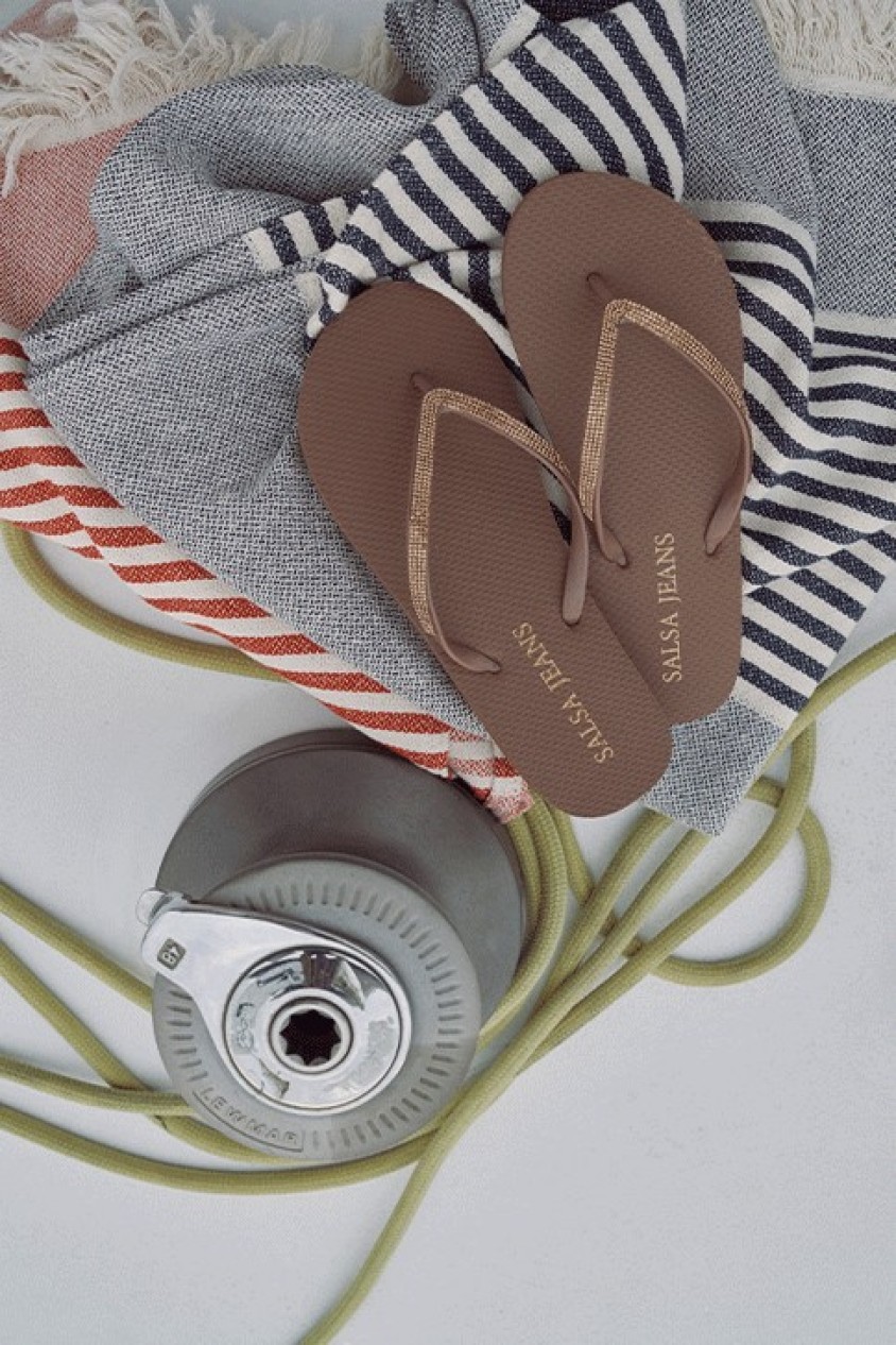 SLIPPERS WITH GOLD APPLIQUS