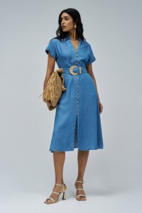 MIDI DRESS IN LIGHTDENIM