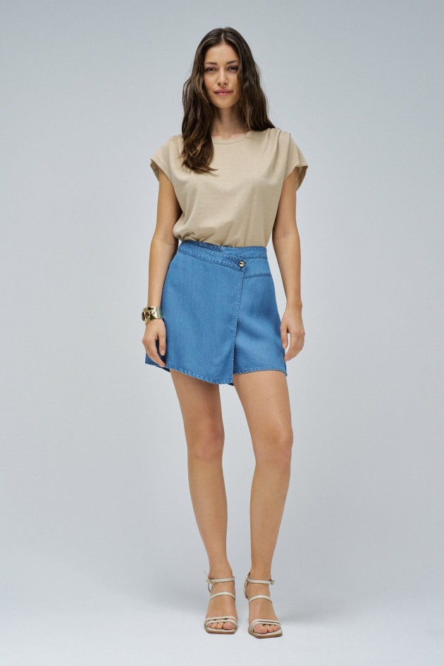 FALDA-PANTALN EN LIGHTDENIM