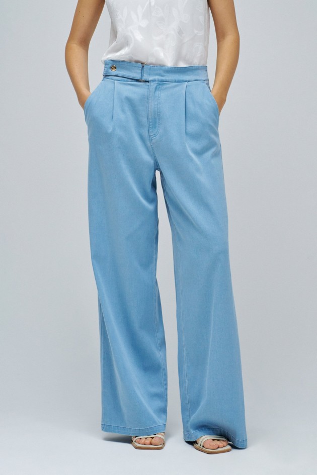 PANTALONES PALAZZO EN LIGHTDENIM