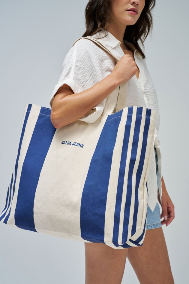 BOLSO DE PLAYA A RAYAS