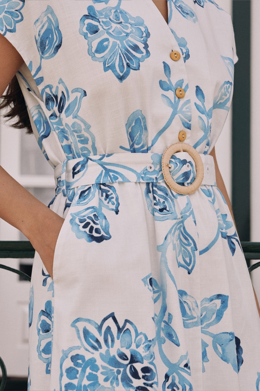 VESTIDO CAMISEIRO COM ESTAMPADO FLORAL