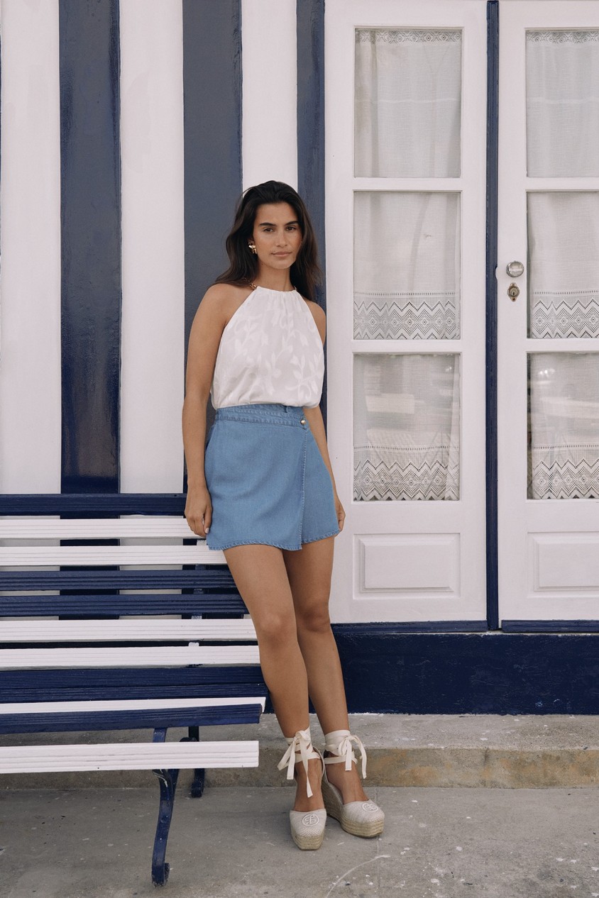 SKORT EM LIGHTDENIM