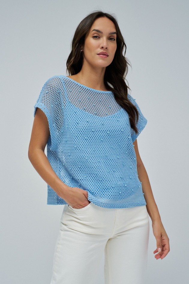 T-SHIRT EM CROCHET