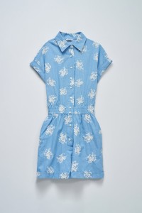 SHORT DENIM JUMPSUIT WITH EMBROIDERY